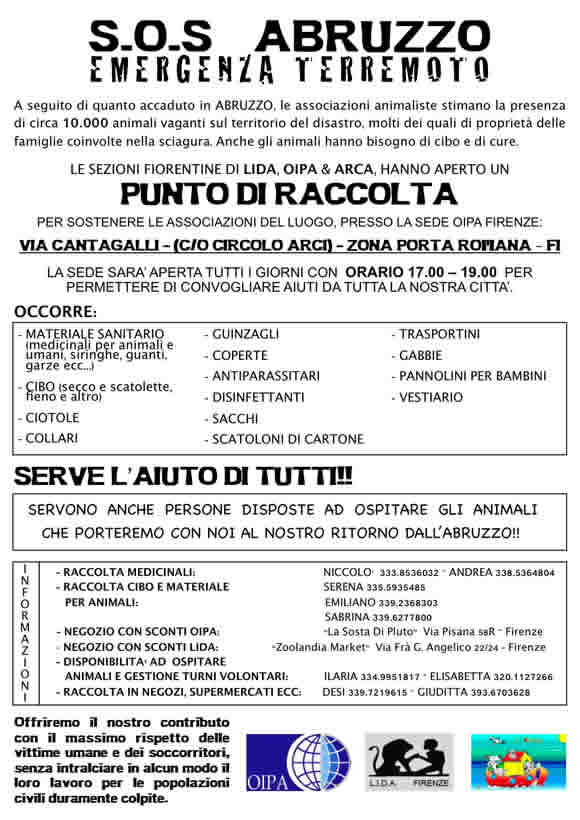Volantino S.O.S Abruzzo